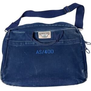 Vtg Lands End Square Rigger Bag Briefcase Laptop Carry On Made USA Luggage Tag